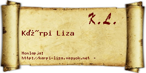 Kárpi Liza névjegykártya